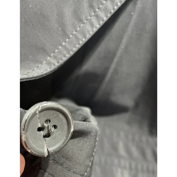 Piazza Sempione Safari Jacket Nylon Black Size IT 48 US 12 Button Down - Picture 15 of 15